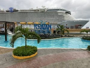 Cruise ship sailing through the Caribbean